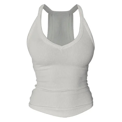 🔥Built-in bust support, sleeveless backless slim-fit basic tank top💖