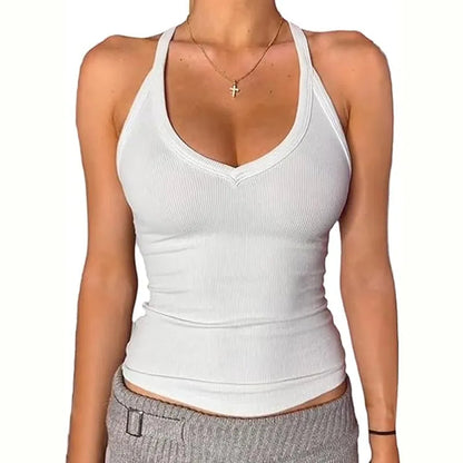 🔥Built-in bust support, sleeveless backless slim-fit basic tank top💖