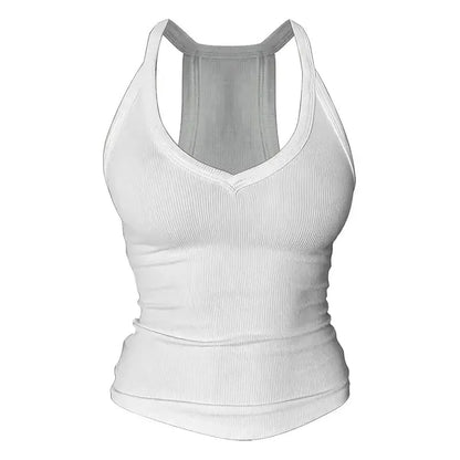🔥Built-in bust support, sleeveless backless slim-fit basic tank top💖