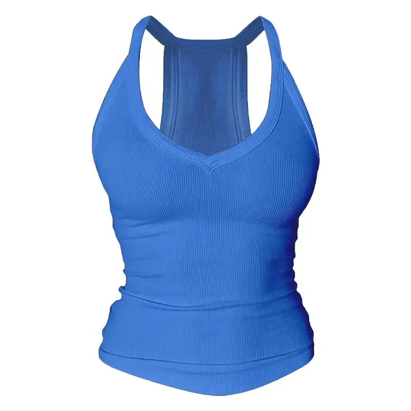 🔥Built-in bust support, sleeveless backless slim-fit basic tank top💖