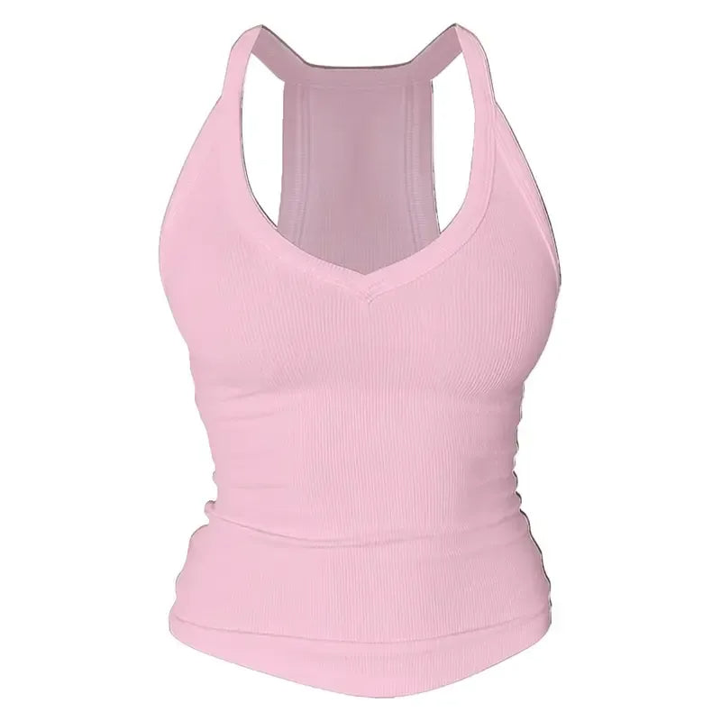 🔥Built-in bust support, sleeveless backless slim-fit basic tank top💖