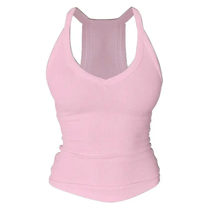 🔥Built-in bust support, sleeveless backless slim-fit basic tank top💖