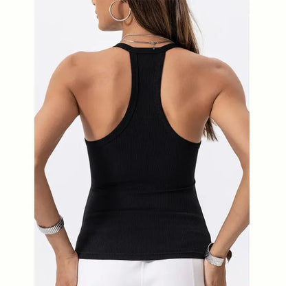 🔥Built-in bust support, sleeveless backless slim-fit basic tank top💖
